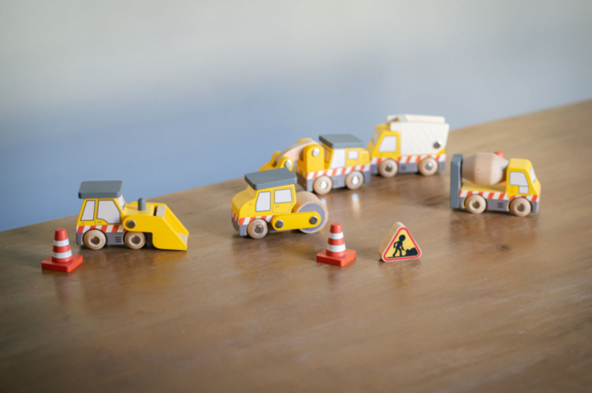 Wooden Construction Vehicles Set