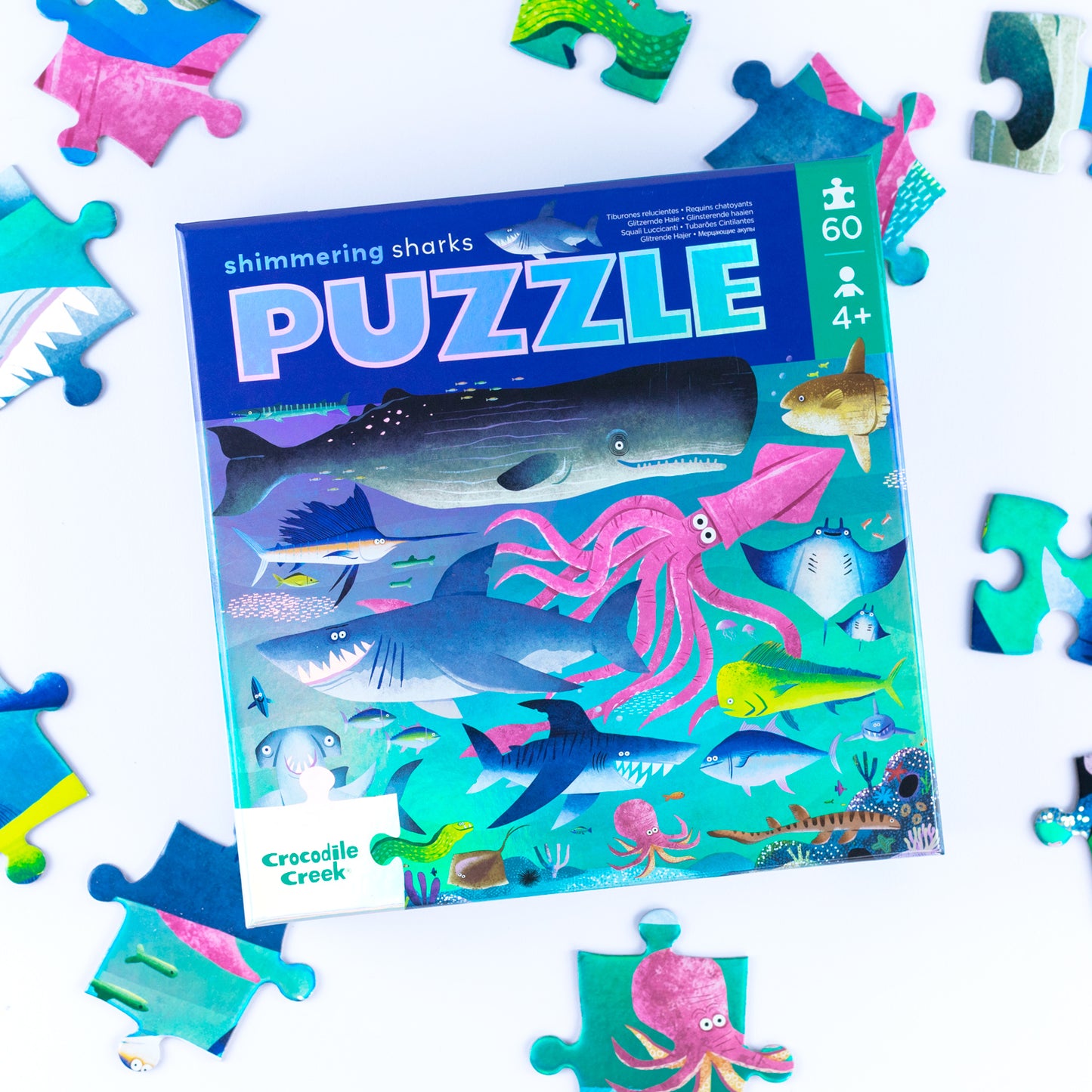 Foil Puzzle 60 Pc - Shimmering Sharks