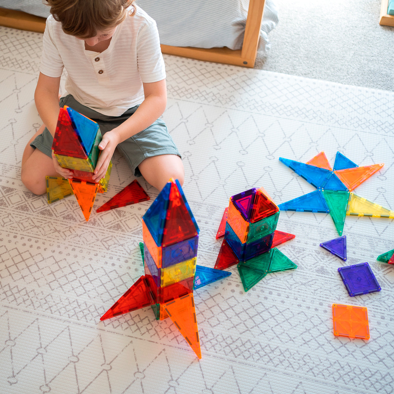 Learn & Grow Magnetic Tiles - Base Pack (64 Pieces)