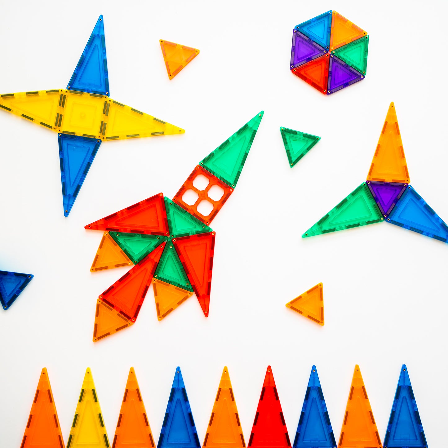 Learn & Grow Magnetic Tiles - Base Pack (64 Pieces)