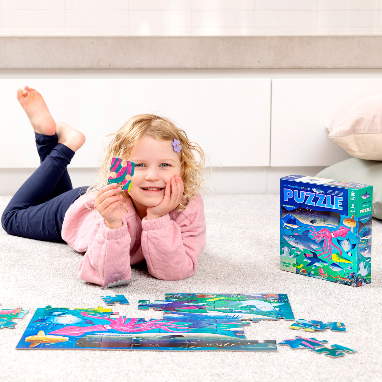 Foil Puzzle 60 Pc - Shimmering Sharks