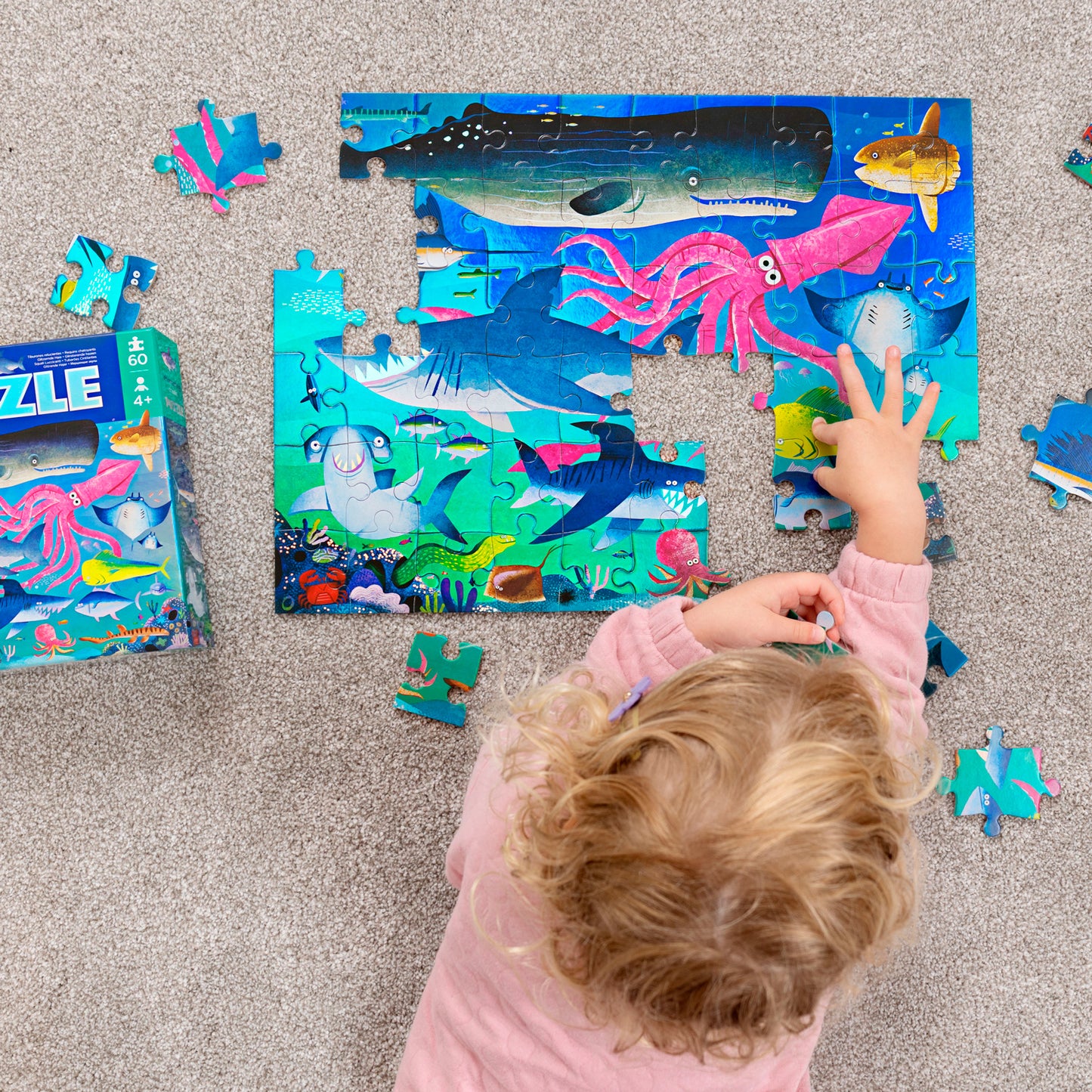 Foil Puzzle 60 Pc - Shimmering Sharks