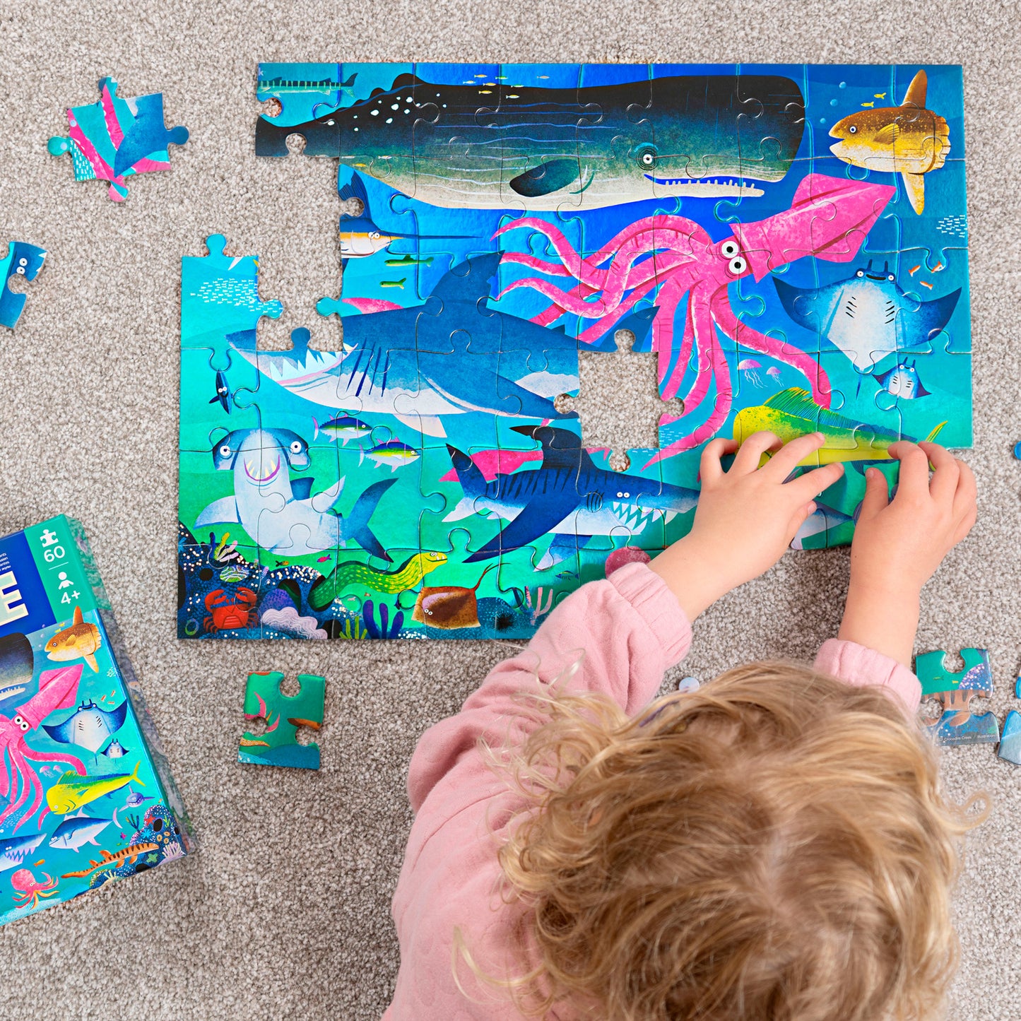 Foil Puzzle 60 Pc - Shimmering Sharks