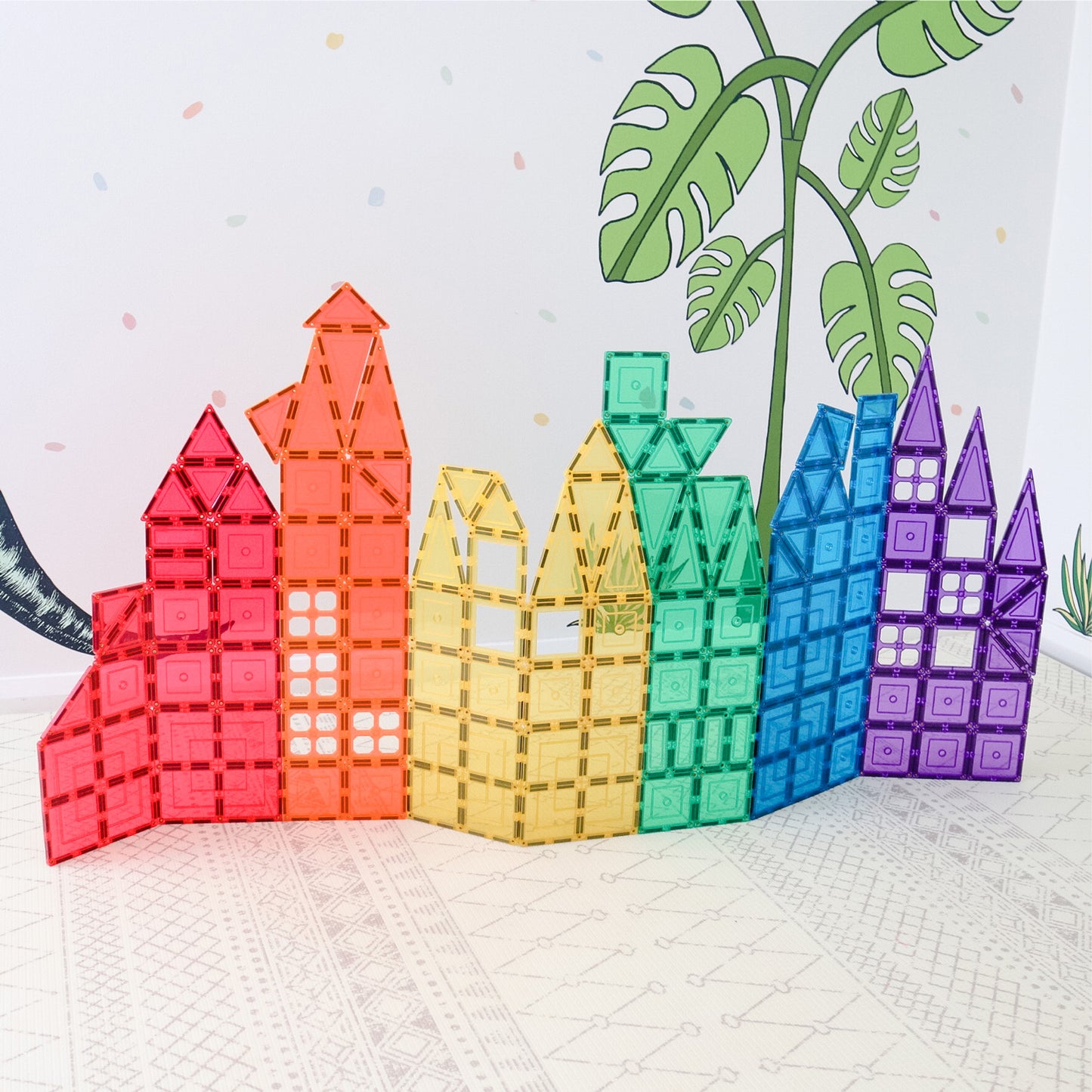 Learn & Grow Magnetic Tiles - Base Pack (64 Pieces)