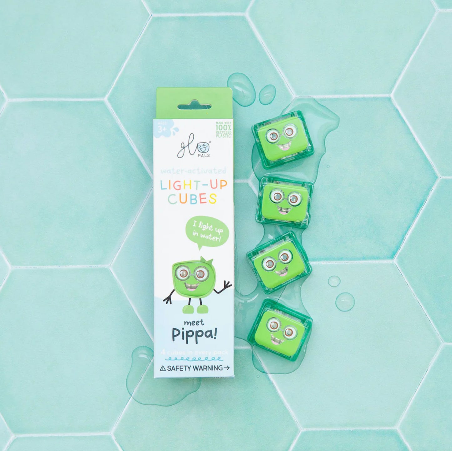 Glo Pals Water Activated Light-Up Cubes - Pippa (Green)