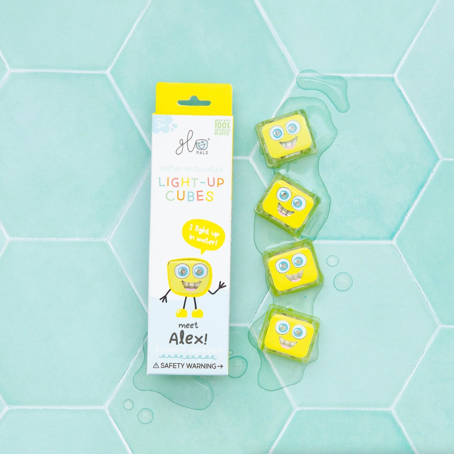 Glo Pals Water Activated Light-Up Cubes - Alex (Yellow)