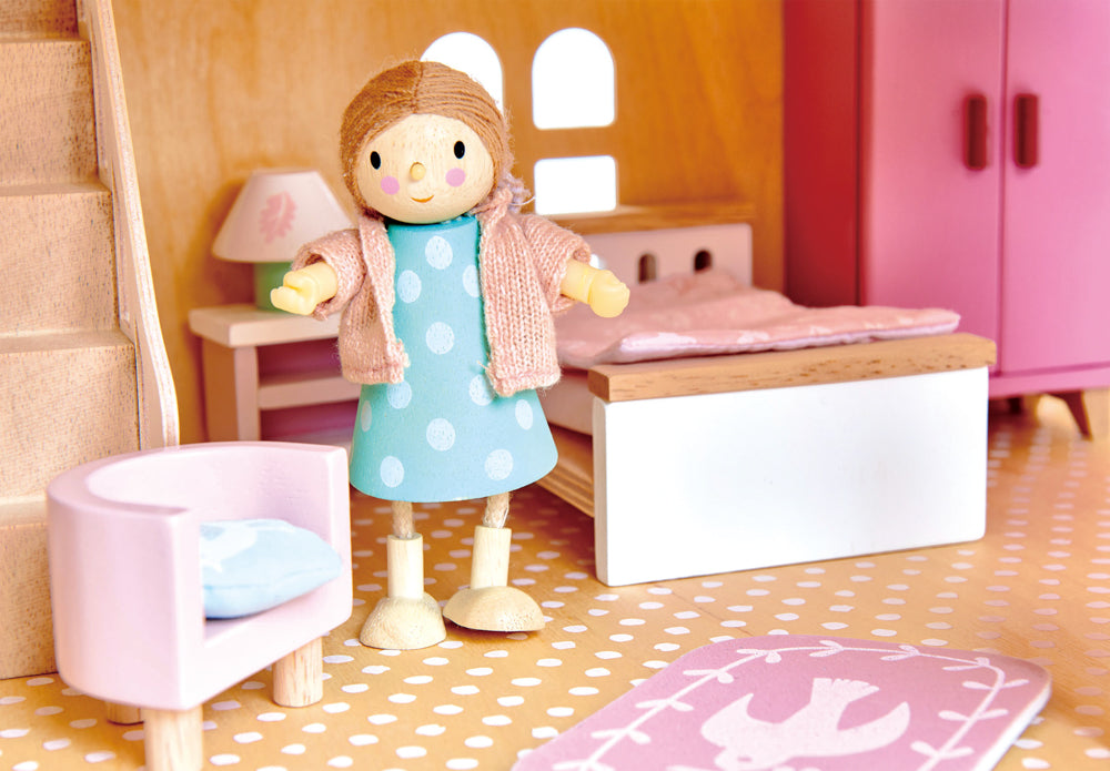 Mrs. Goodwood & Her Baby - Wooden Doll