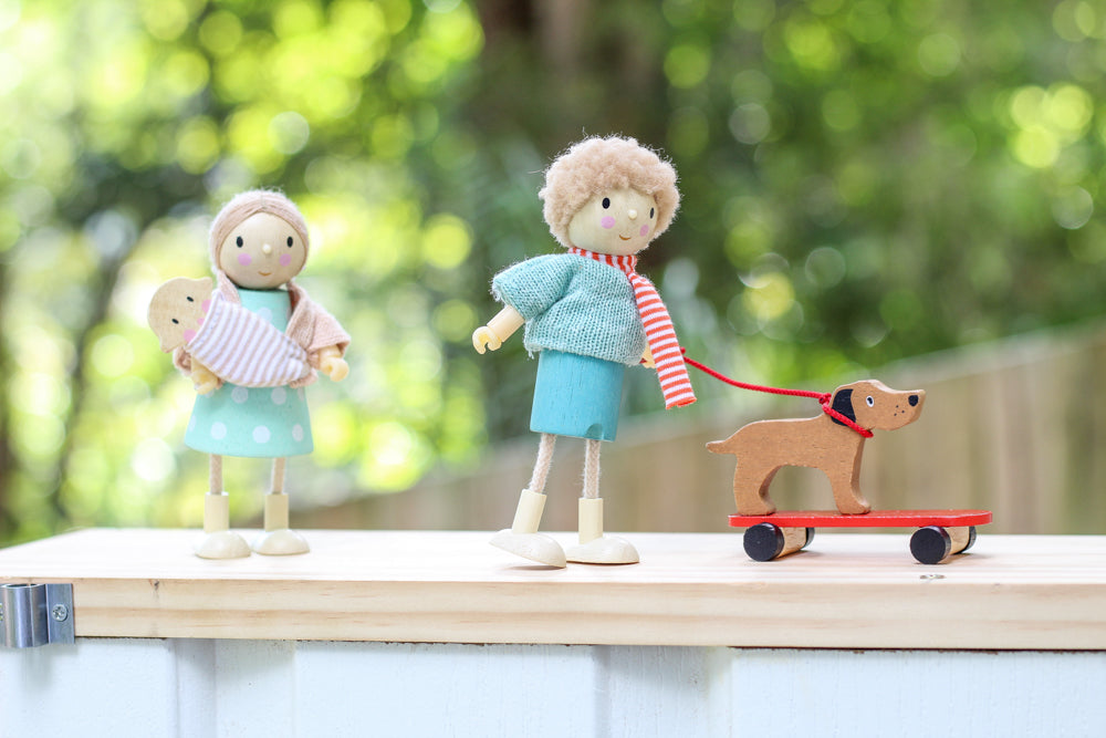 Mrs. Goodwood & Her Baby - Wooden Doll
