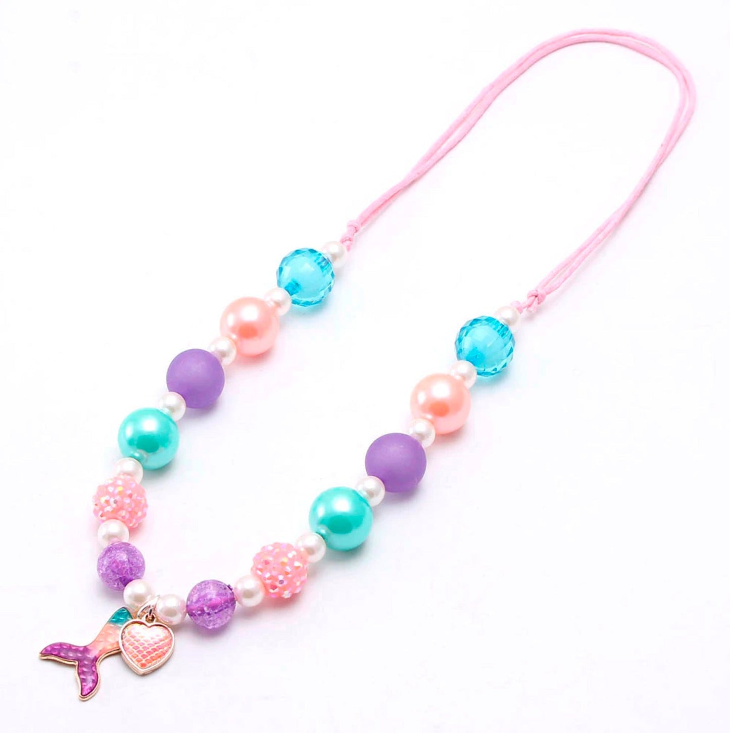 Ariel Mermaid Tail Adjustable Beaded Charm Necklace