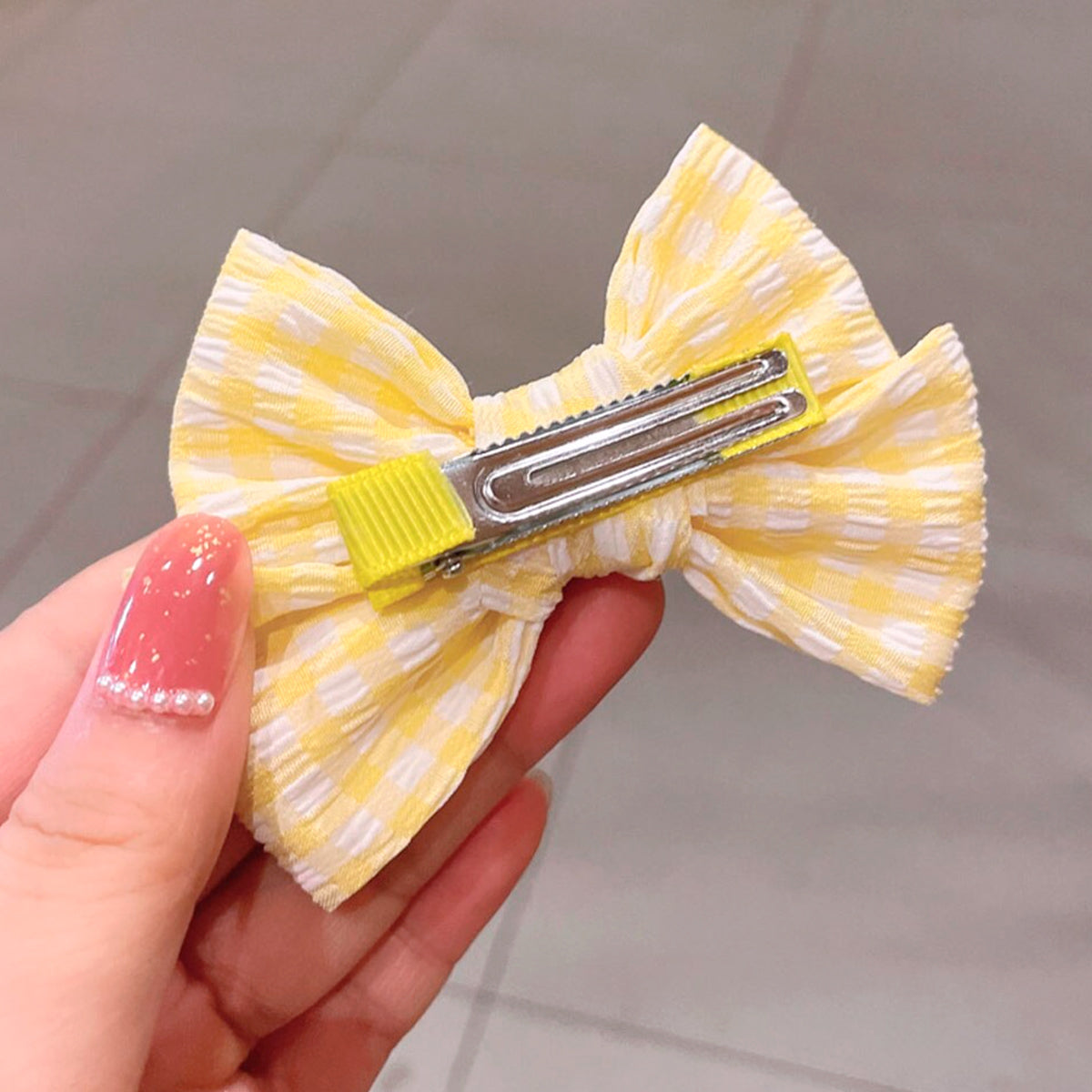 Alice Gingham Bow Hair Clips - Set of 2