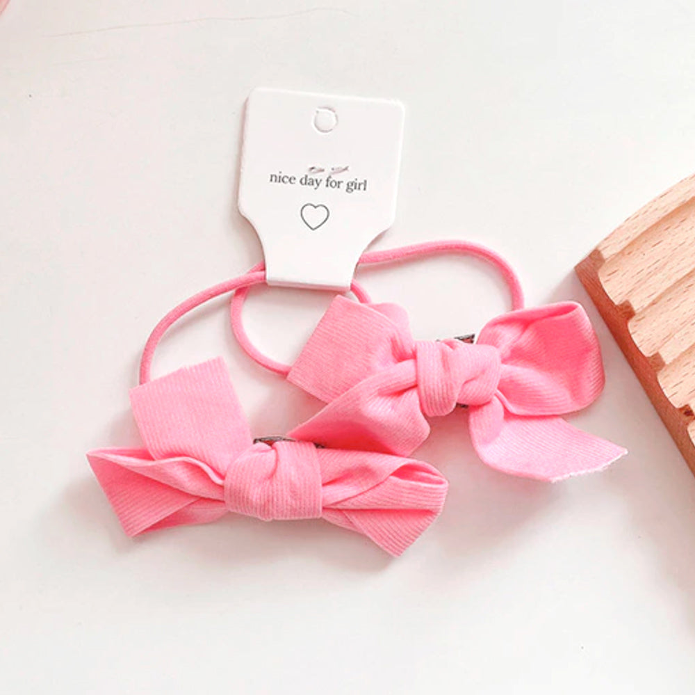 Lucy Candy Coloured Bow Hair Ties - Set of 2