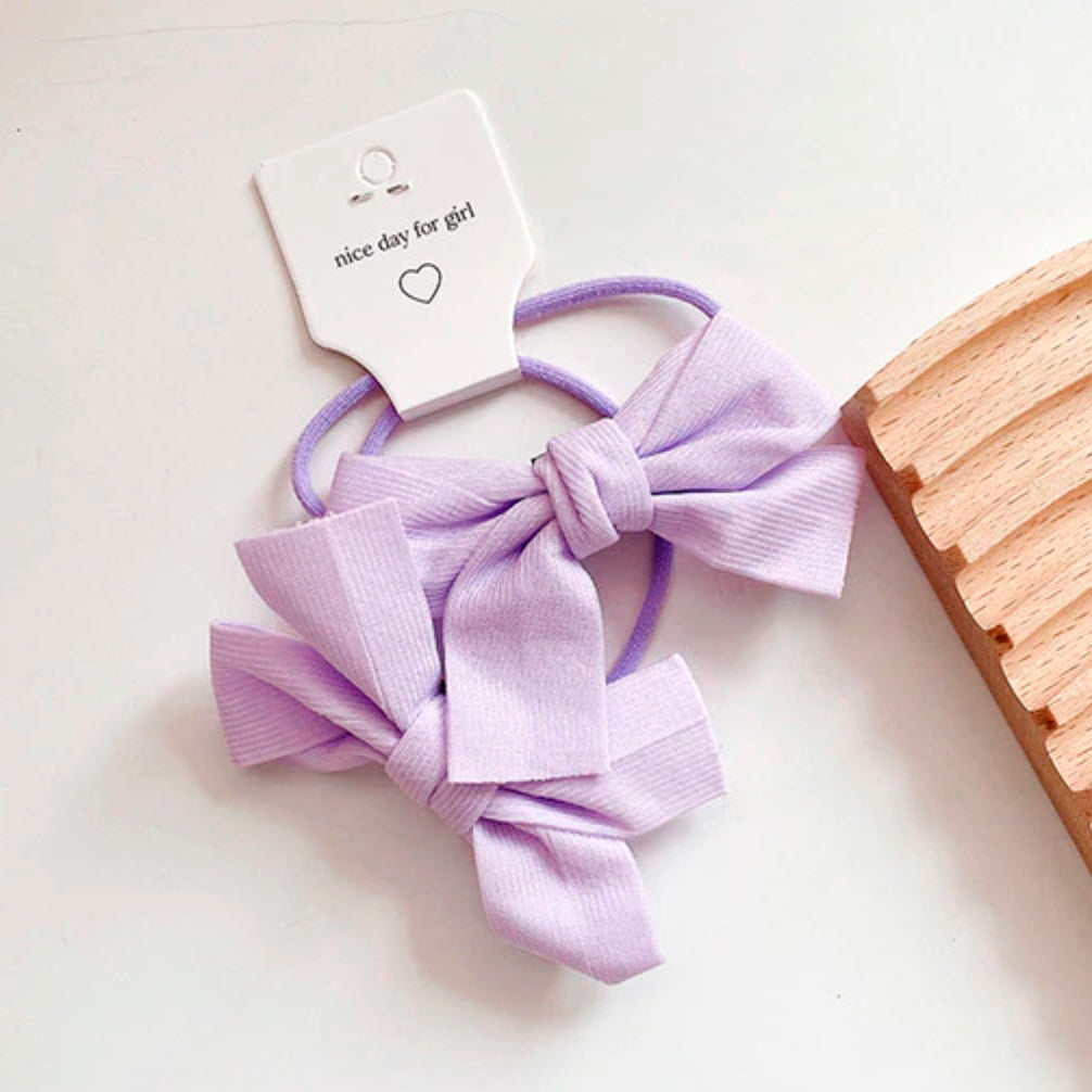 Lucy Candy Coloured Bow Hair Ties - Set of 2
