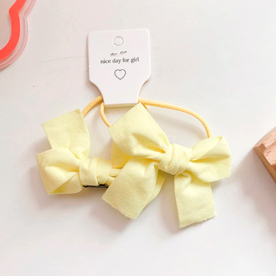 Lucy Candy Coloured Bow Hair Ties - Set of 2