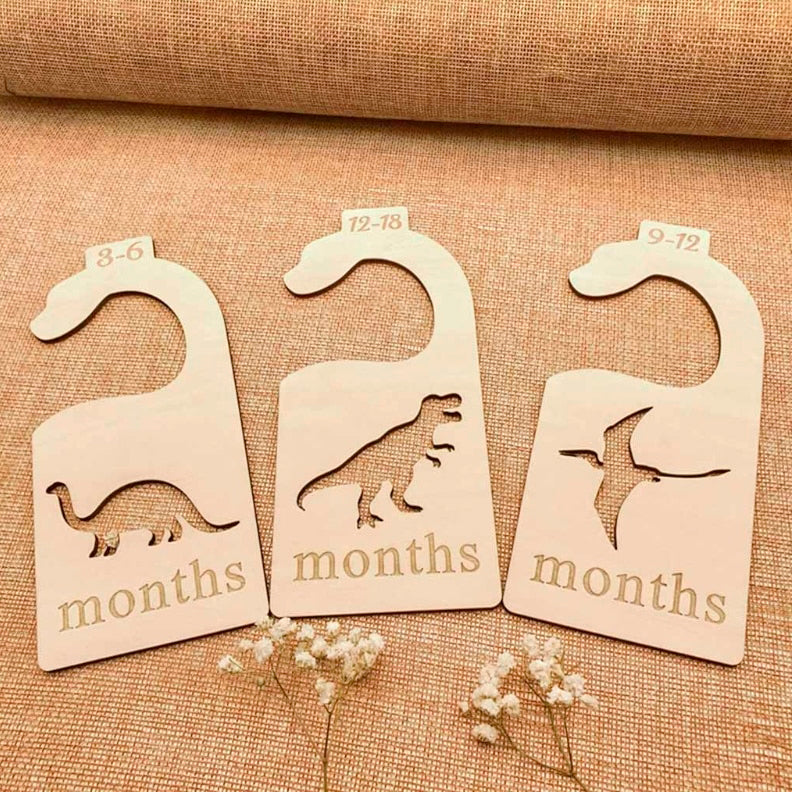 Dinosaur Wooden Closet Dividers - Set of 7