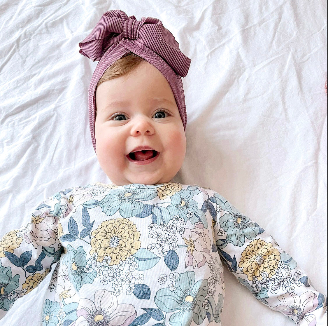 Polly Ribbed Bunny Knot Baby Turban