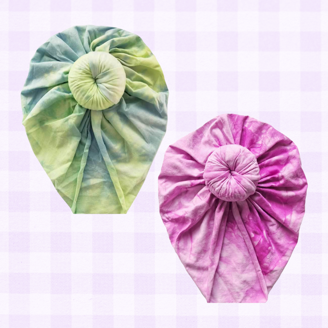Jade Tie-Dye Donut Baby Turban