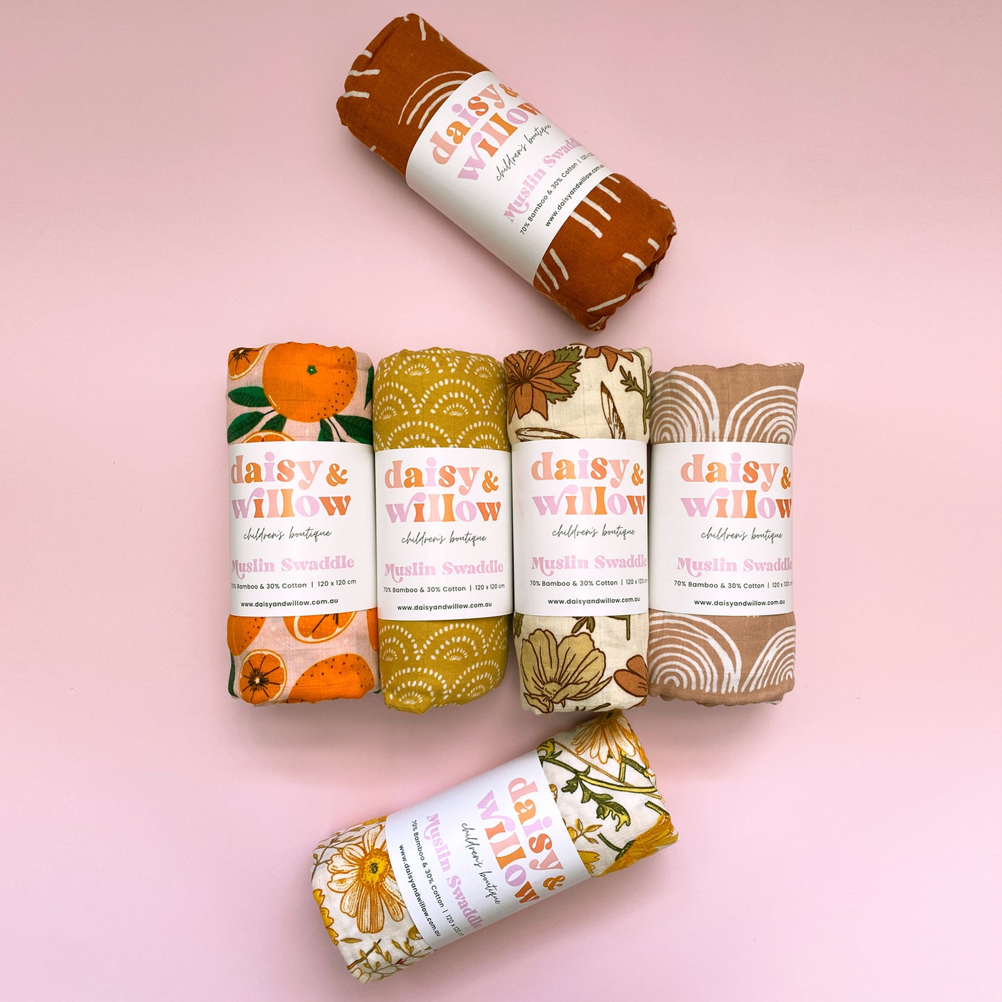 Muslin Baby Swaddle - Orange Crush