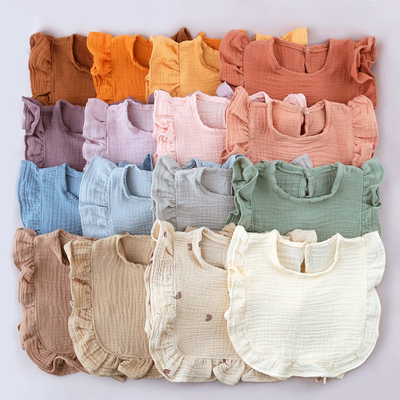 Nellie Ruffle Frill Muslin Bib
