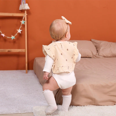 Nellie Ruffle Frill Muslin Bib