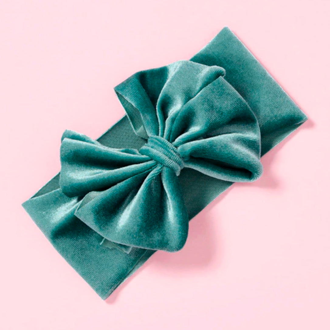 Adele Velvet Top Knot Bow Headband
