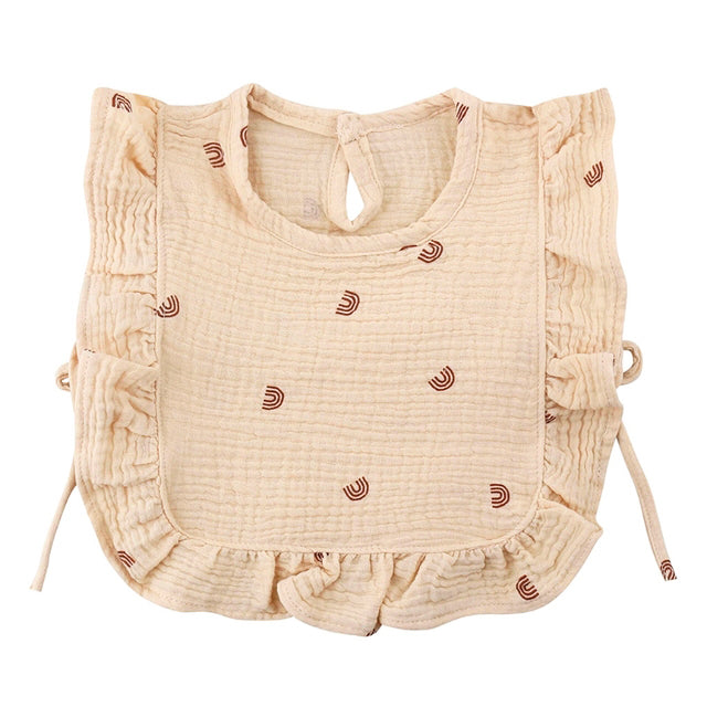 Nellie Ruffle Frill Muslin Bib
