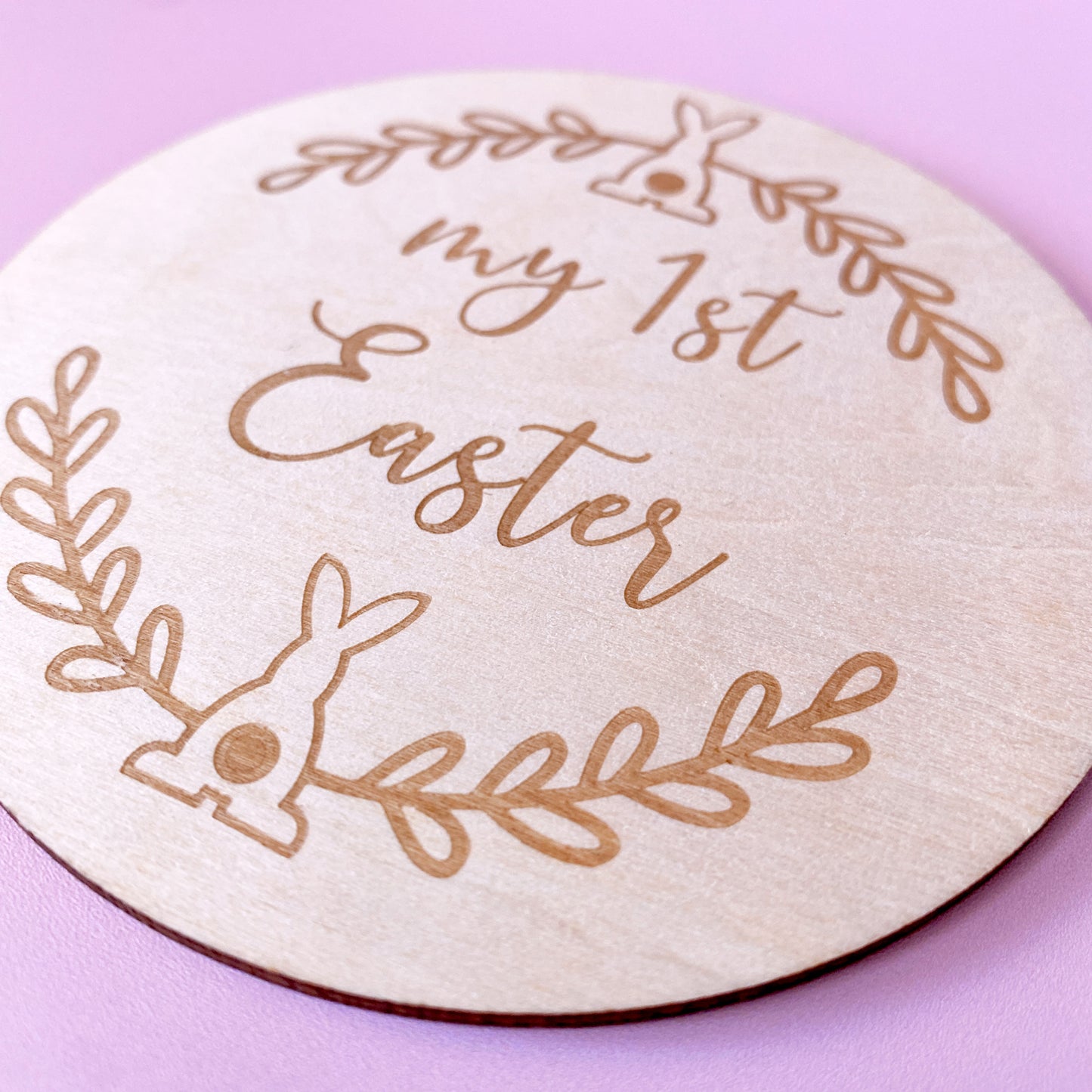 My 1st Easter Wooden Milestone Disc - Bunny