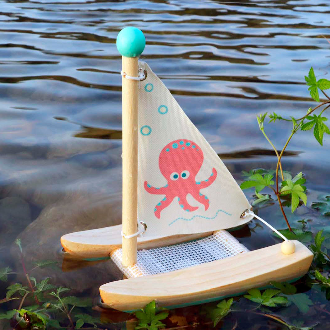 Wooden Catamaran Sailboat