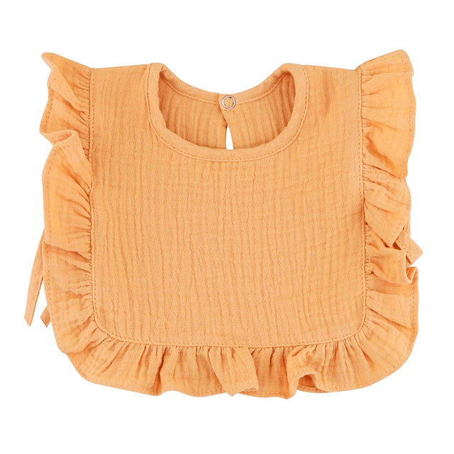 Nellie Ruffle Frill Muslin Bib