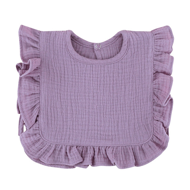 Nellie Ruffle Frill Muslin Bib