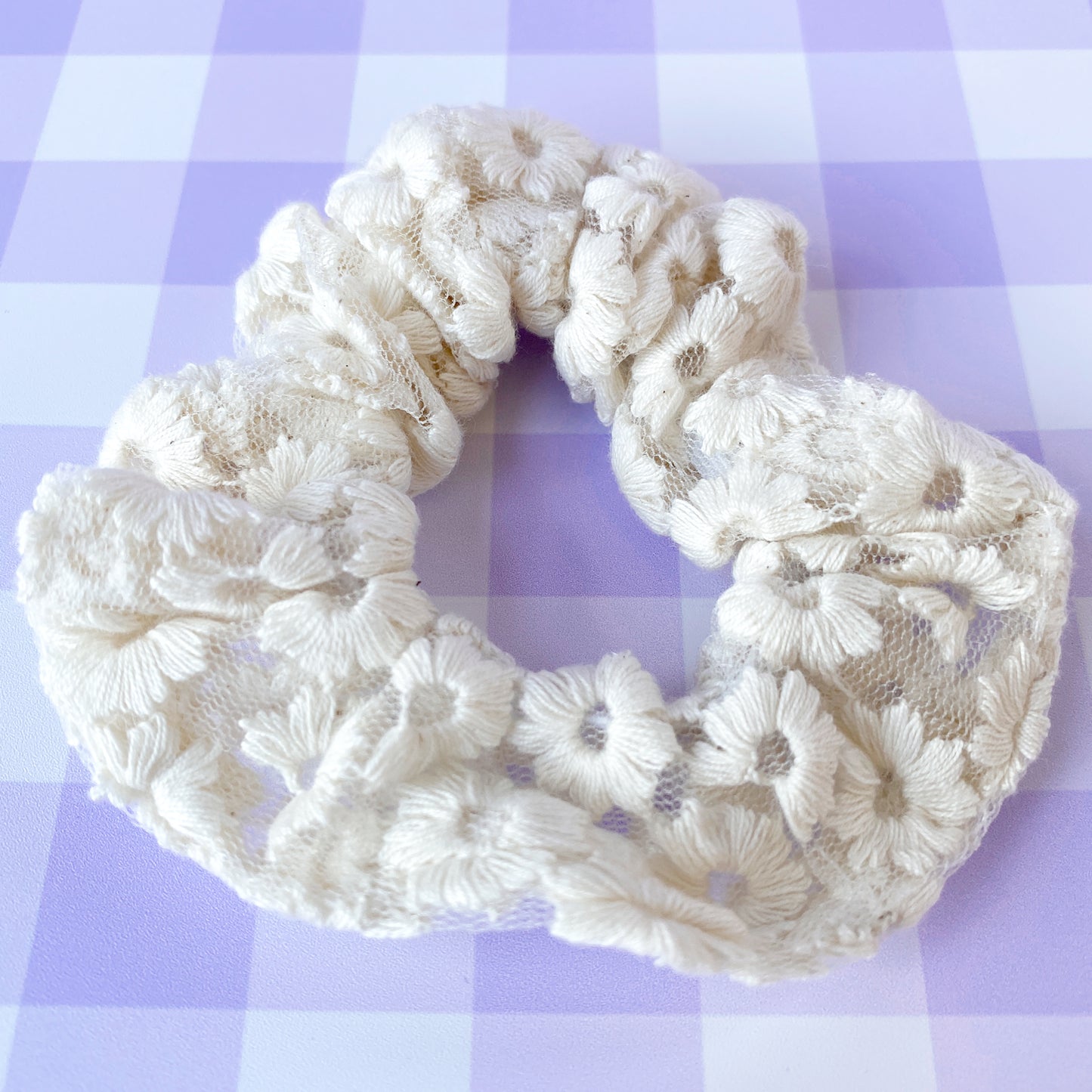 Evelyn Lace Flower Scrunchie
