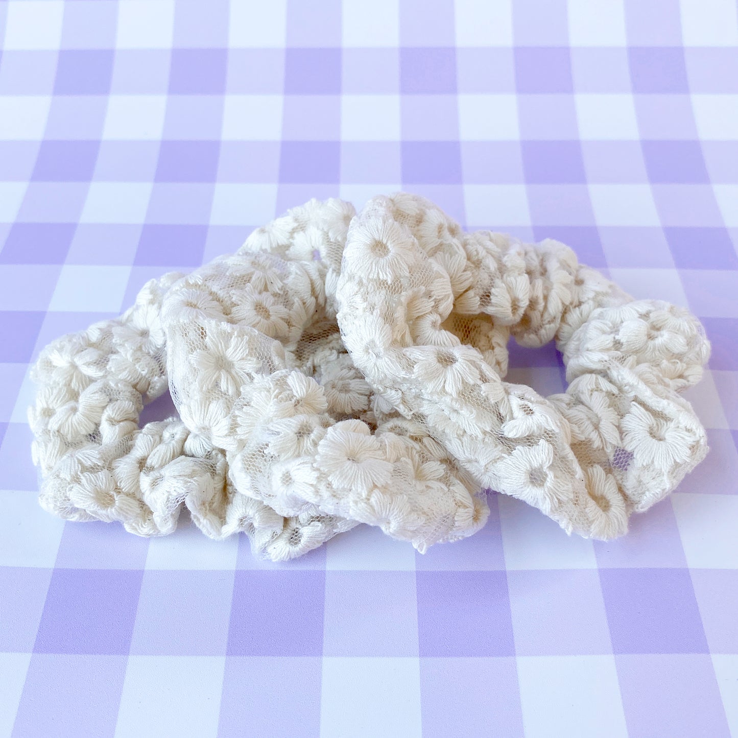 Evelyn Lace Flower Scrunchie