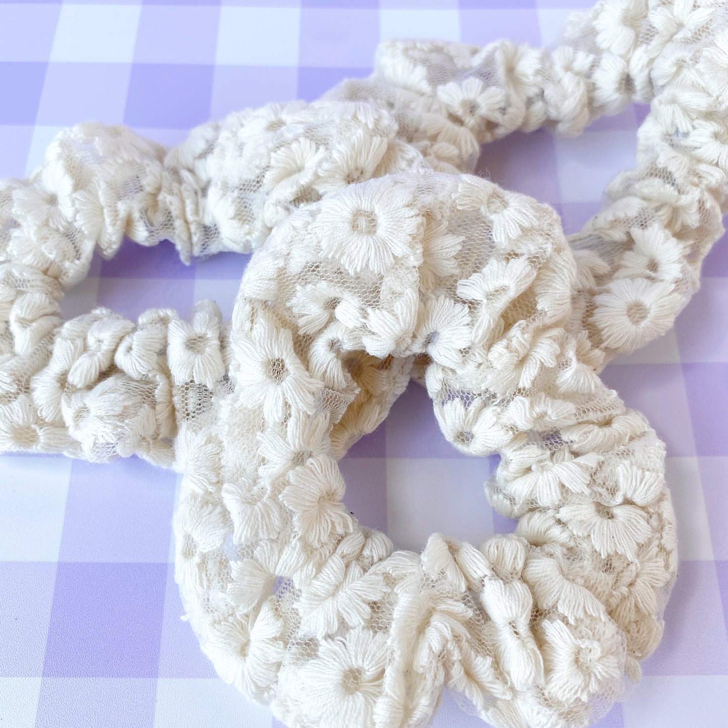 Evelyn Lace Flower Scrunchie