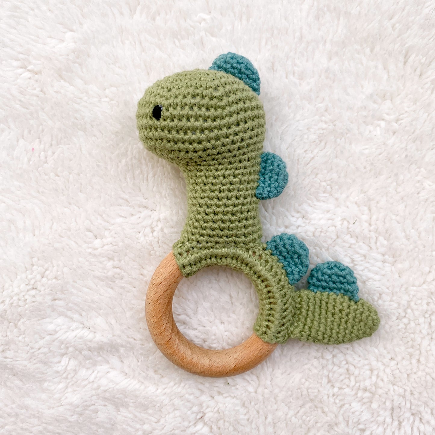 Dippy Dinosaur Crochet Baby Rattle