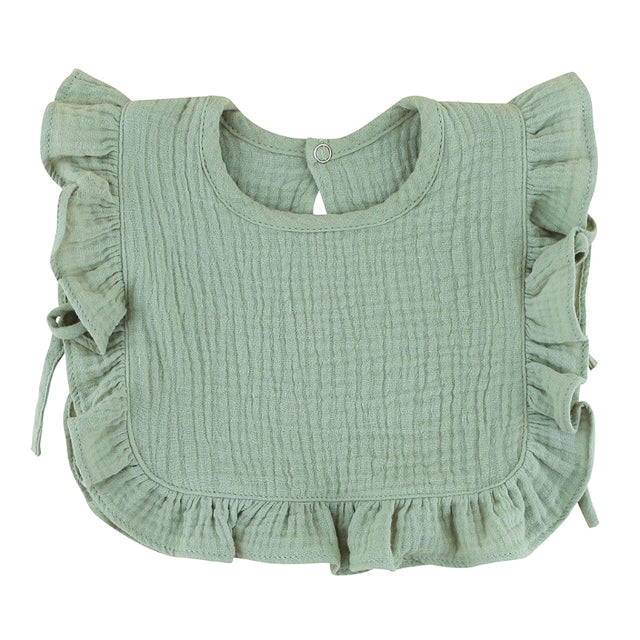 Nellie Ruffle Frill Muslin Bib