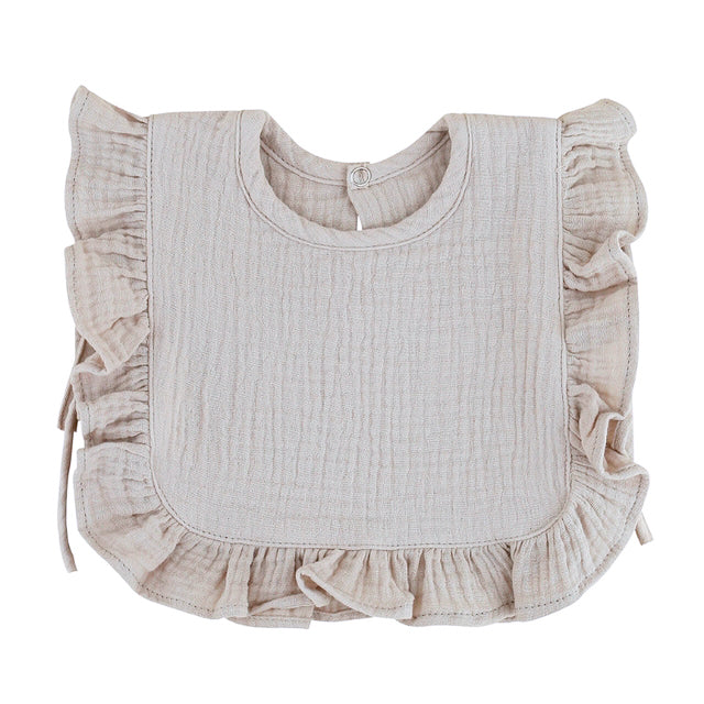 Nellie Ruffle Frill Muslin Bib