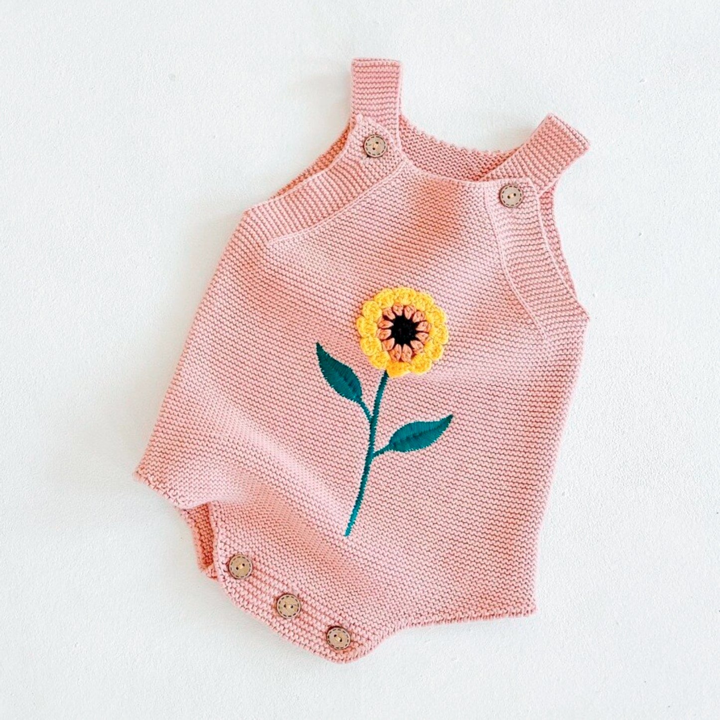 Clementine Sunflower Knitted Romper