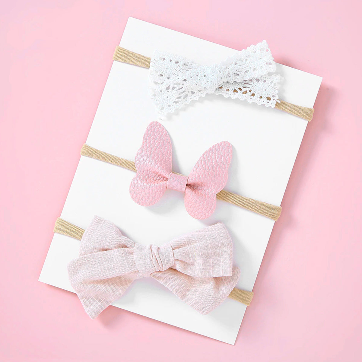 Pearl 3 Piece Bow Headband Set