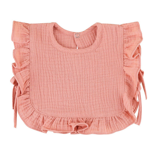 Nellie Ruffle Frill Muslin Bib