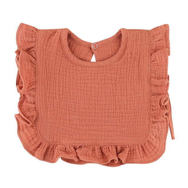 Nellie Ruffle Frill Muslin Bib