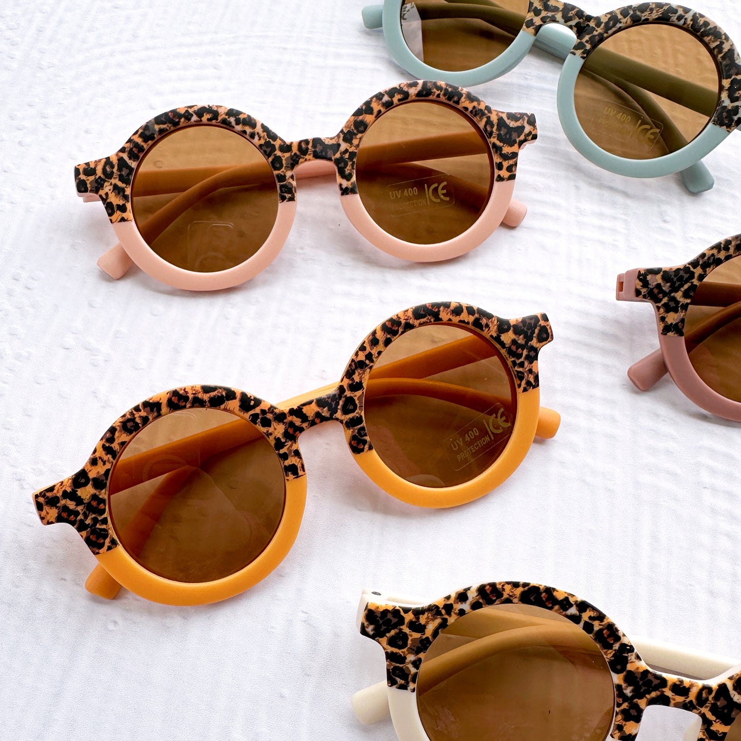 Sammie Leopard Retro Round Sunglasses