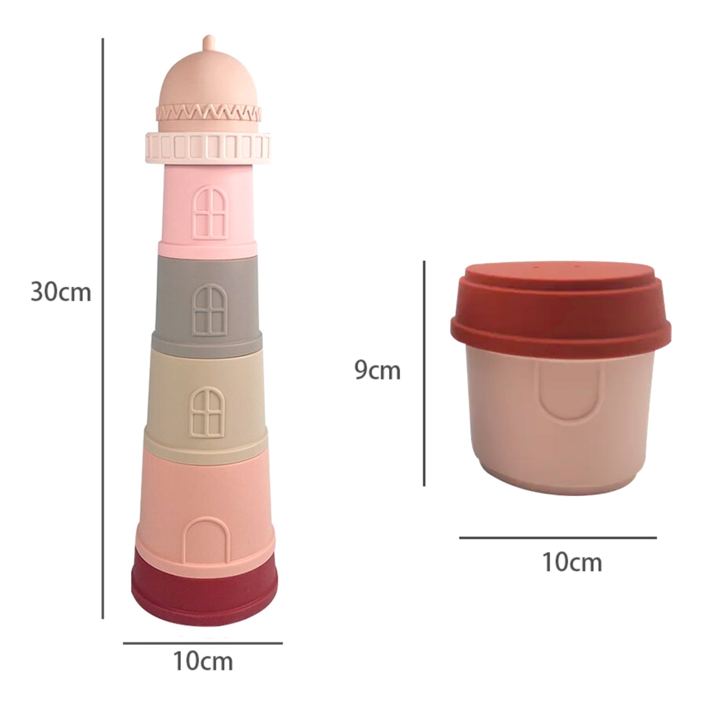 Silicone Lighthouse Stacking Toy