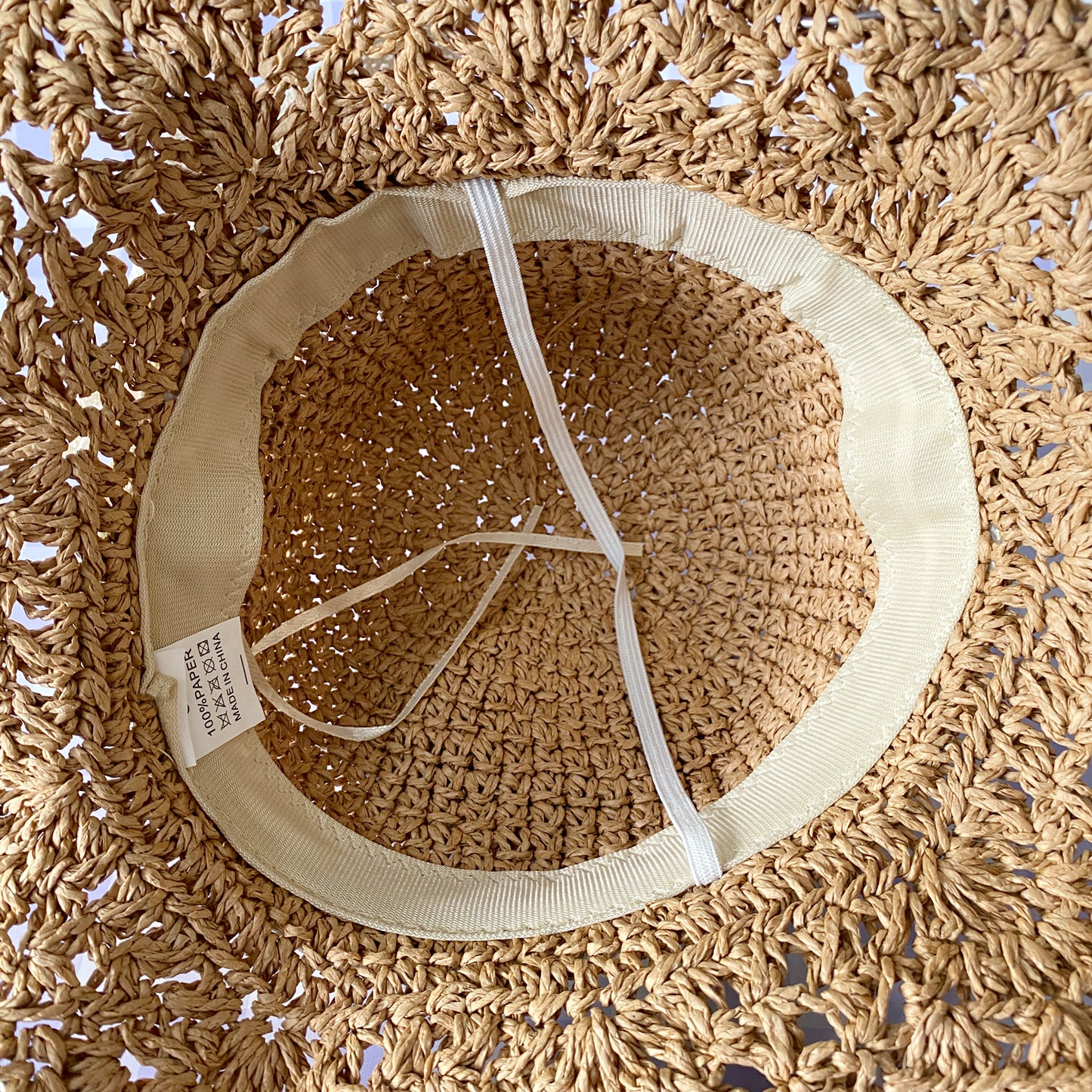 Bonnie Straw Hat with Lace Bow - Tan