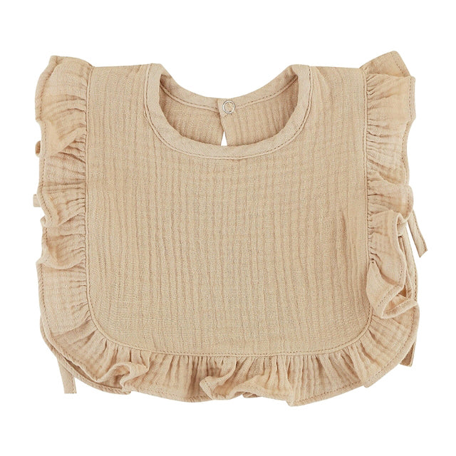 Nellie Ruffle Frill Muslin Bib