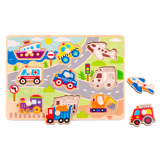 Vehicle Wooden Peg Puzzle