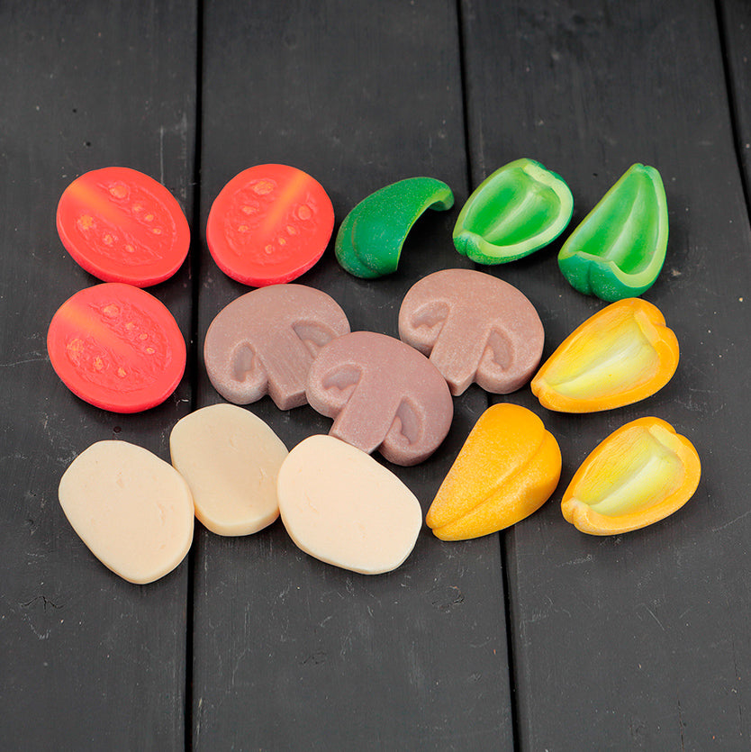 Sensory Play Stones - Pizza Toppings