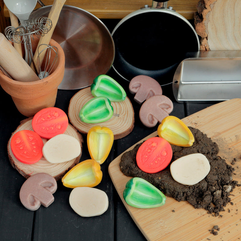 Sensory Play Stones - Pizza Toppings