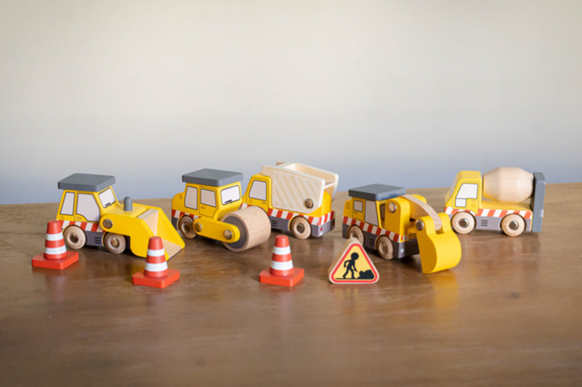 Wooden Construction Vehicles Set