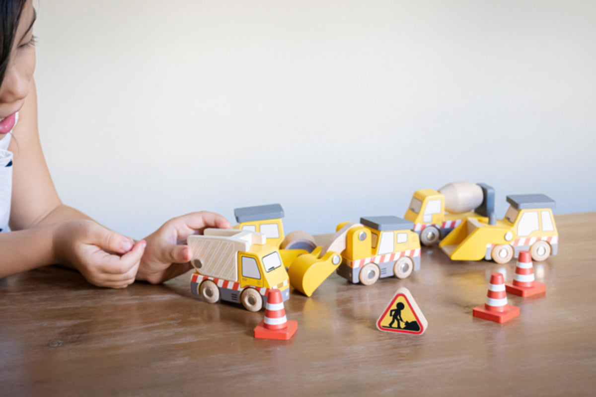 Wooden Construction Vehicles Set