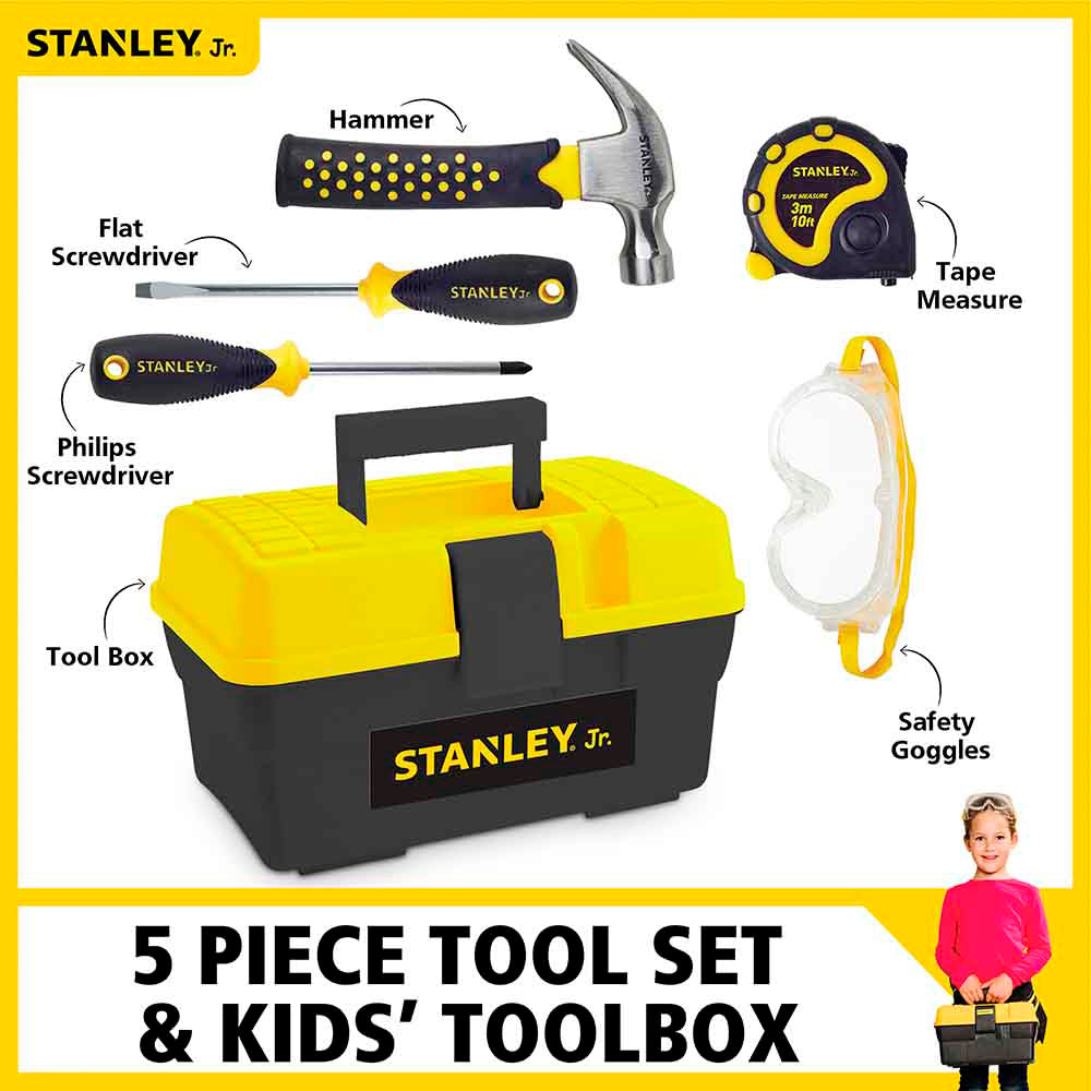 STANLEY® Jr. Children's Toolbox with 5-Piece Tool Set
