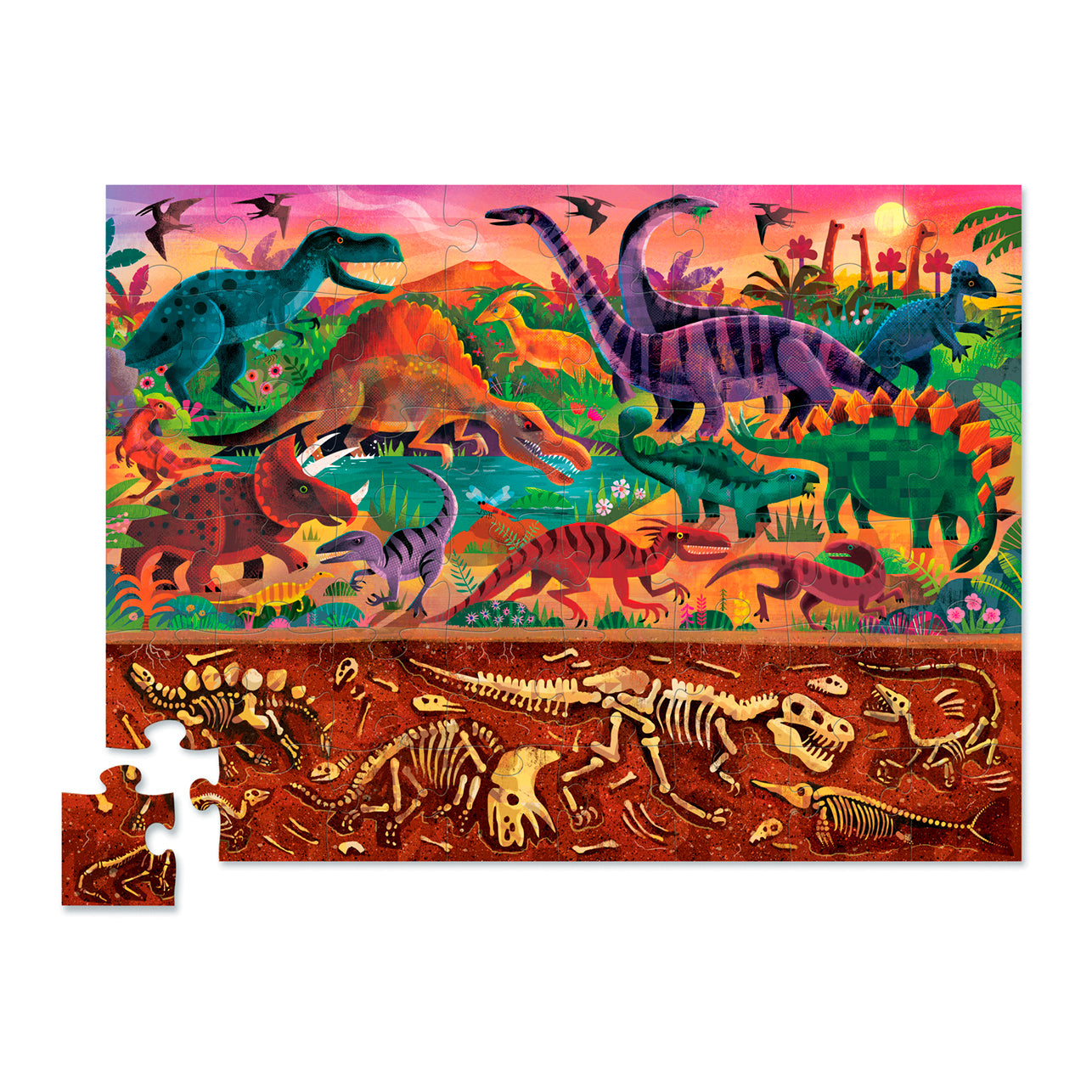 Above & Below Puzzle 48 Pc - Dinosaur World